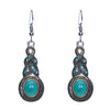 1 Pair Bohemian Semicircle Alloy Irregular Inlay Turquoise Women'S Drop Earrings