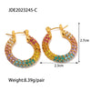 Modern Style Geometric Stainless Steel Plating Inlay Artificial Gemstones Earrings