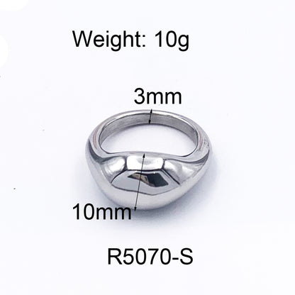 1 Piece Fashion Solid Color Titanium Steel Plating Rings