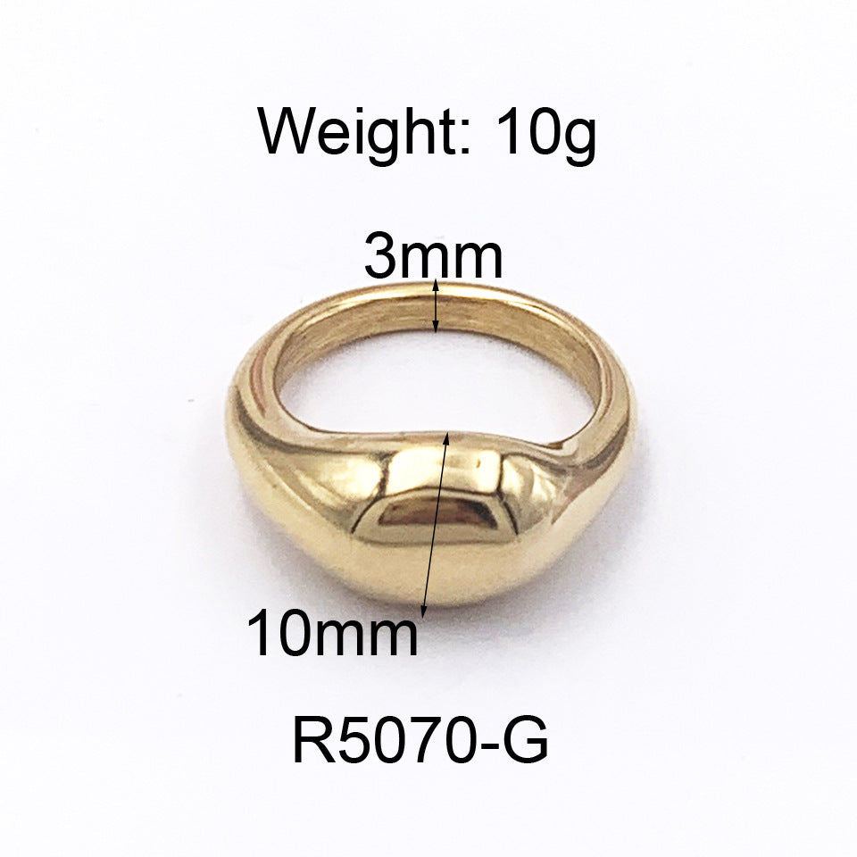 1 Piece Fashion Solid Color Titanium Steel Plating Rings