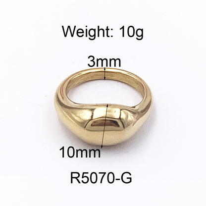 1 Piece Simple Style Solid Color Titanium Steel Plating Rings