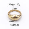 1 Piece Simple Style Solid Color Titanium Steel Plating Rings