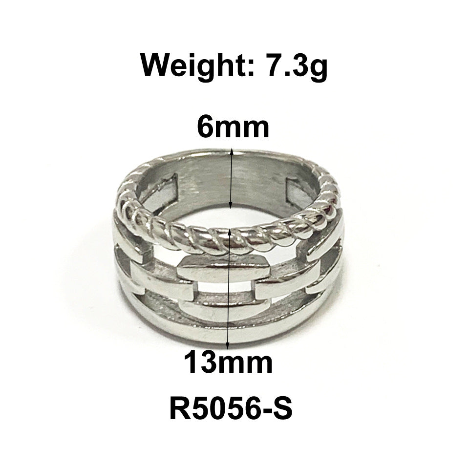 1 Piece Fashion Solid Color Titanium Steel Plating Rings