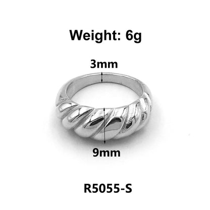 1 Piece Fashion Solid Color Titanium Steel Plating Rings