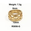 1 Piece Simple Style Solid Color Titanium Steel Plating Rings