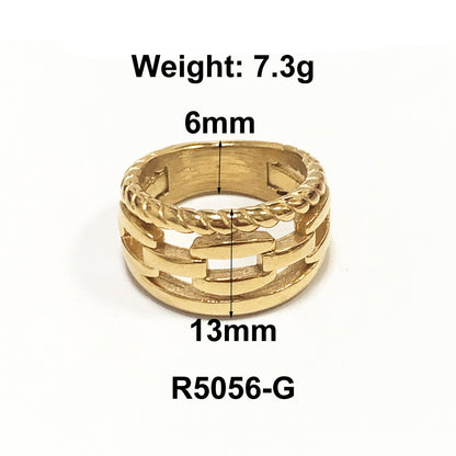 1 Piece Simple Style Solid Color Titanium Steel Plating Rings