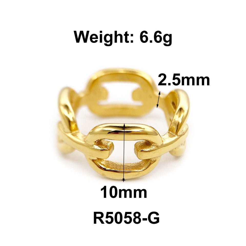 1 Piece Fashion Solid Color Titanium Steel Plating Rings