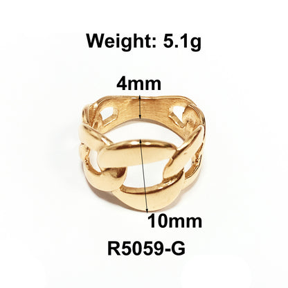 1 Piece Fashion Solid Color Titanium Steel Plating Rings