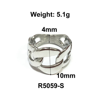 1 Piece Fashion Solid Color Titanium Steel Plating Rings