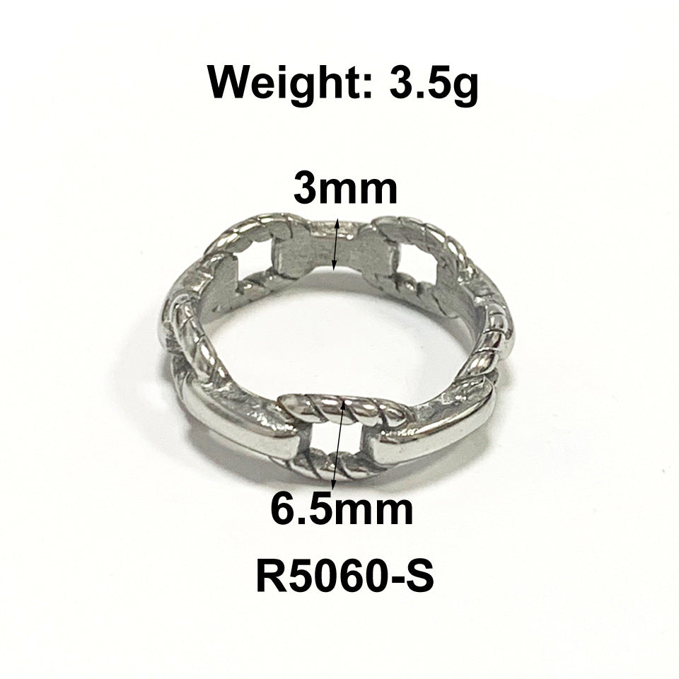 1 Piece Fashion Solid Color Titanium Steel Plating Rings