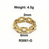 1 Piece Simple Style Solid Color Titanium Steel Plating Rings