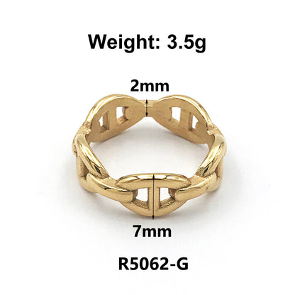 1 Piece Fashion Solid Color Titanium Steel Plating Rings