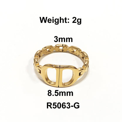 1 Piece Simple Style Solid Color Titanium Steel Plating Rings