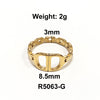 1 Piece Simple Style Solid Color Titanium Steel Plating Rings