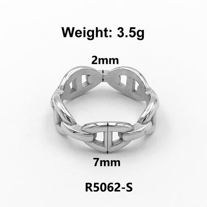 1 Piece Fashion Solid Color Titanium Steel Plating Rings