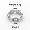 1 Piece Simple Style Solid Color Titanium Steel Plating Rings