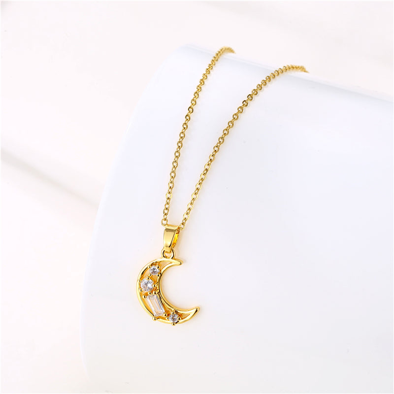 1 Piece Simple Style Flower Dragonfly Butterfly Stainless Steel Titanium Steel Plating Inlay Zircon Pendant Necklace