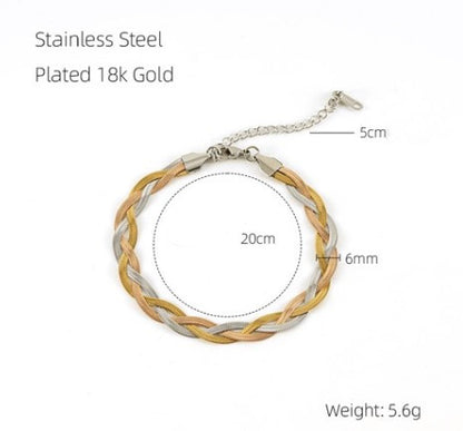 Hip-hop Color Block Stainless Steel Plating Bracelets Necklace