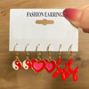 1 Set Fashion Heart Shape Flower Alloy Enamel Women's Earrings