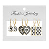 1 Set Fashion Heart Shape Flower Alloy Enamel Women's Earrings