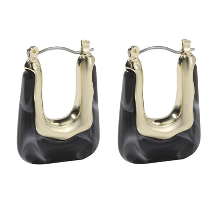 1 Pair Fashion U Shape Arylic Alloy Metal Women'S Earrings