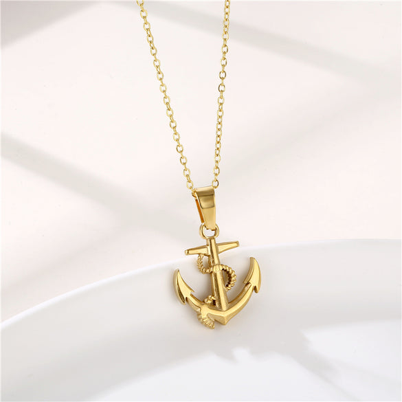 Shiny Rabbit Angel Snake Stainless Steel Titanium Steel Plating Inlay Zircon 18k Gold Plated Gold Plated Pendant Necklace