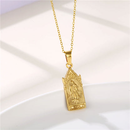 Shiny Rabbit Angel Snake Stainless Steel Titanium Steel Plating Inlay Zircon 18k Gold Plated Gold Plated Pendant Necklace