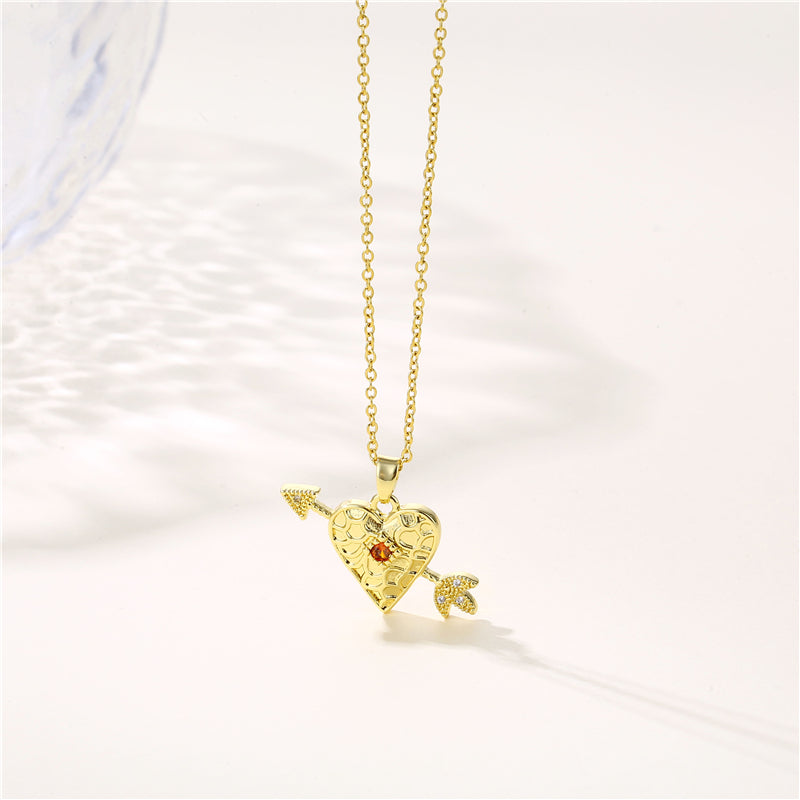 Korean Style Cross Swan Eye Stainless Steel Titanium Steel Plating Inlay Zircon 18k Gold Plated Gold Plated Pendant Necklace