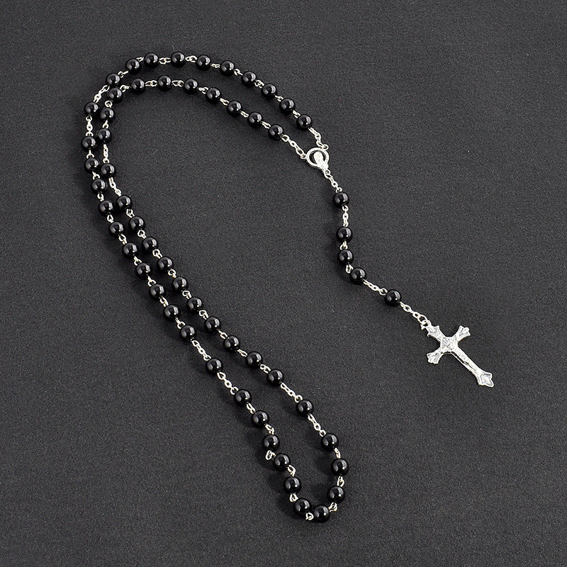 1 Piece Ethnic Style Cross Imitation Pearl Alloy Plating Unisex Necklace