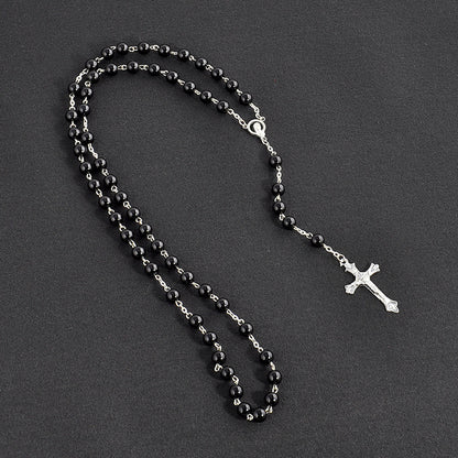 1 Piece Ethnic Style Cross Imitation Pearl Alloy Plating Unisex Necklace