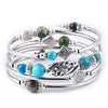 Ethnic Style Flower Natural Stone Turquoise Tiger Eye Handmade Bangle