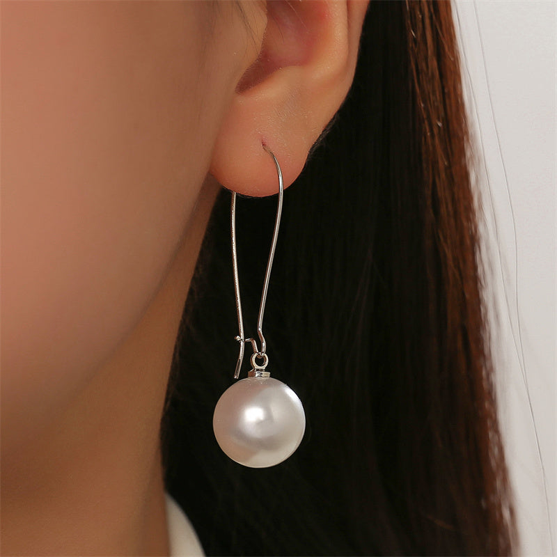 Wholesale Jewelry 1 Pair Korean Style Geometric Imitation Pearl Drop Earrings