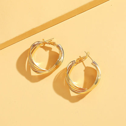 1 Pair Vintage Style Circle Plating Titanium Steel 18k Gold Plated Silver Plated Hoop Earrings