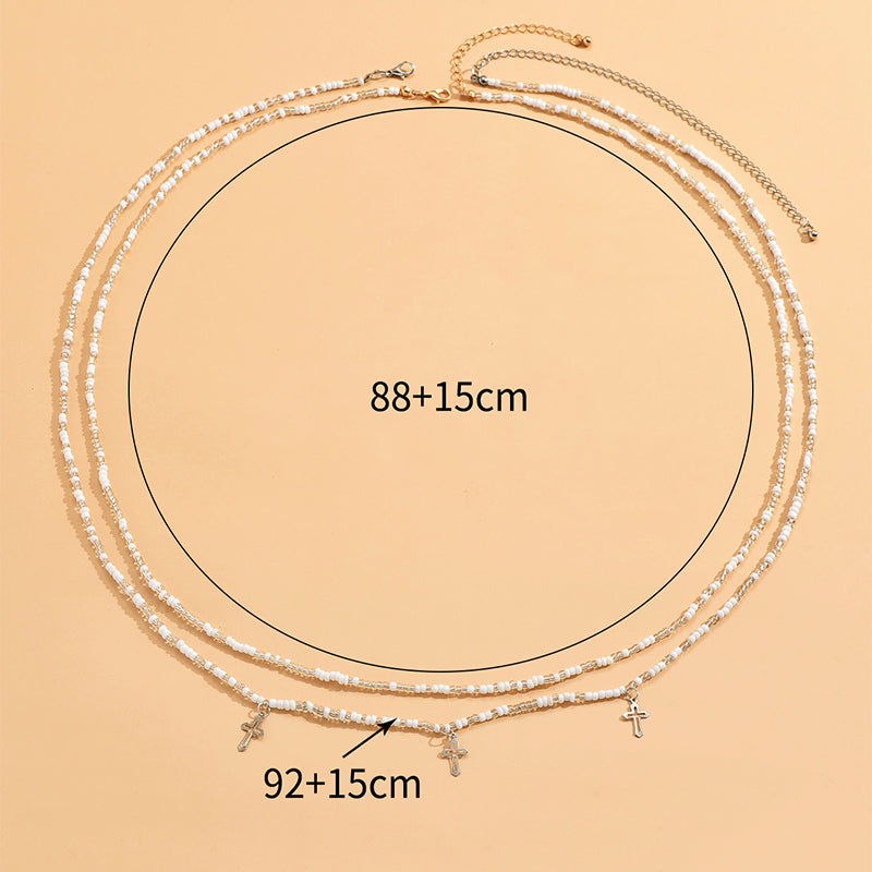 Wholesale Jewelry 1 Piece Casual Cross Moon Shell Plastic Waist Chain