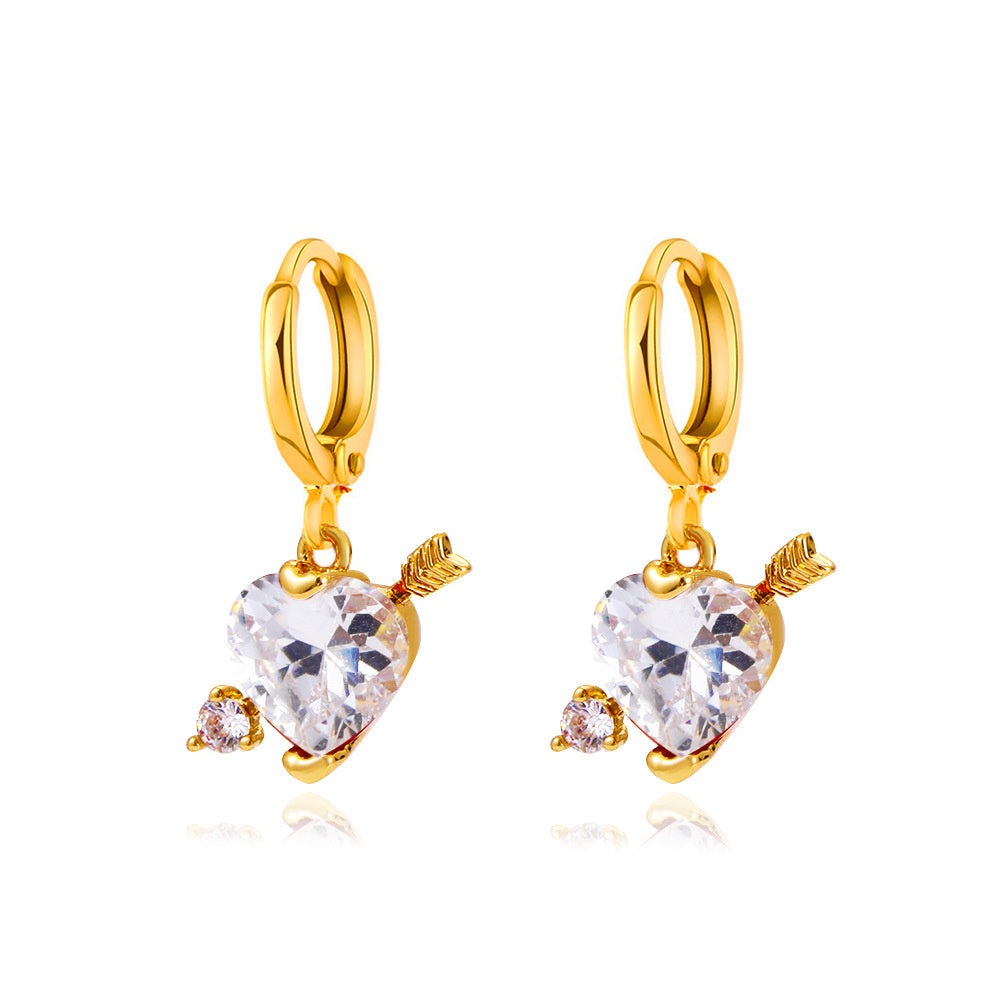 1 Pair Simple Style Flower Copper Plating Inlay Crystal Rhinestones Zircon 18k Gold Plated Gold Plated Silver Plated Earrings Ear Studs