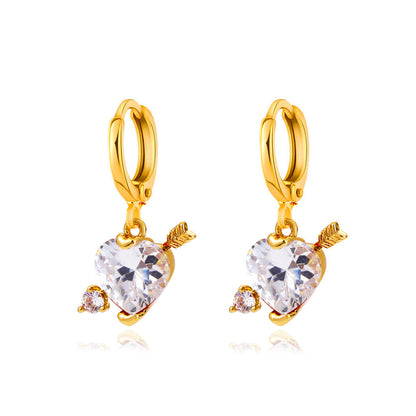 1 Pair Simple Style Flower Copper Plating Inlay Crystal Rhinestones Zircon 18k Gold Plated Gold Plated Silver Plated Earrings Ear Studs