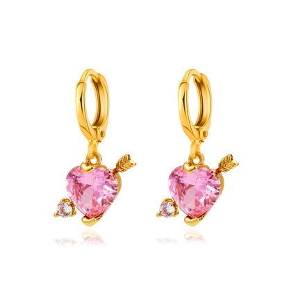 1 Pair Simple Style Flower Copper Plating Inlay Crystal Rhinestones Zircon 18k Gold Plated Gold Plated Silver Plated Earrings Ear Studs