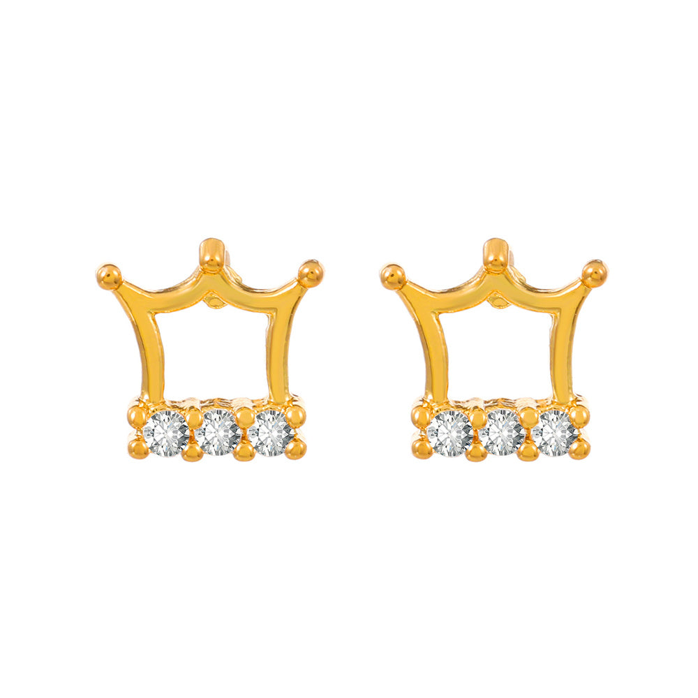 1 Pair Simple Style Flower Copper Plating Inlay Crystal Rhinestones Zircon 18k Gold Plated Gold Plated Silver Plated Earrings Ear Studs