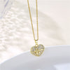 Copper 18K Gold Plated Artistic Plating Inlay House Teapot Butterfly Zircon Pendant Necklace