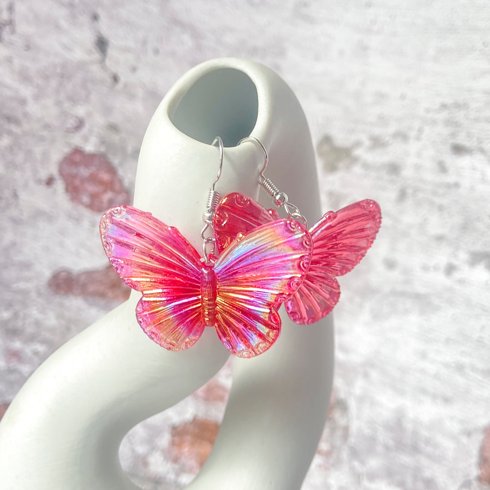 1 Pair Cute Butterfly Patchwork Arylic Drop Earrings