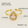 Titanium Steel Simple Style Classic Style Inlay Water Droplets Heart Shape Rhombus Zircon Rings