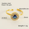 Titanium Steel Simple Style Classic Style Inlay Water Droplets Heart Shape Rhombus Zircon Rings