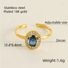 Titanium Steel Simple Style Classic Style Inlay Water Droplets Heart Shape Rhombus Zircon Rings