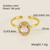Titanium Steel Simple Style Classic Style Inlay Water Droplets Heart Shape Rhombus Zircon Rings