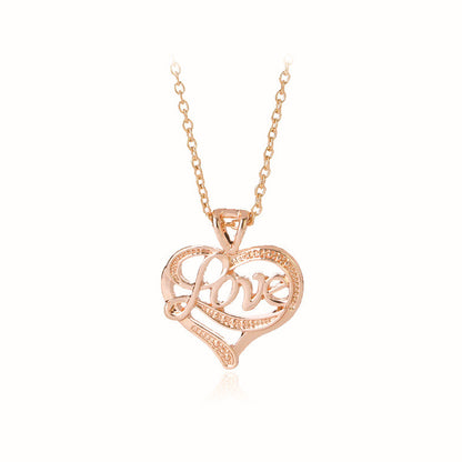 1 Piece Mama Simple Style Letter Moon Heart Shape Alloy Copper Plating Inlay Artificial Rhinestones Artificial Diamond Rose Gold Plated Gold Plated Silver Plated Pendant Necklace