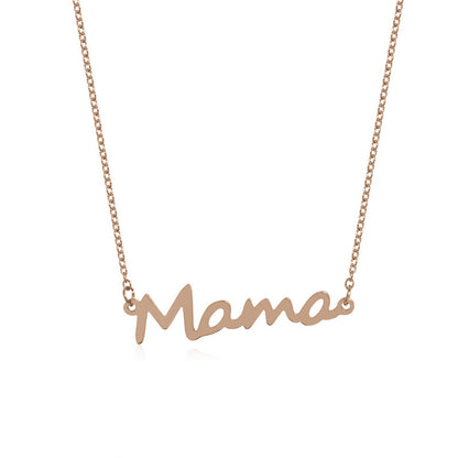 1 Piece Mama Simple Style Letter Moon Heart Shape Alloy Copper Plating Inlay Artificial Rhinestones Artificial Diamond Rose Gold Plated Gold Plated Silver Plated Pendant Necklace