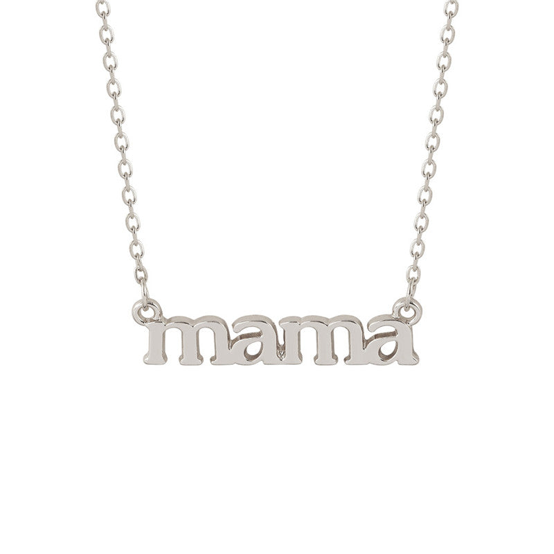 1 Piece Mama Simple Style Letter Moon Heart Shape Alloy Copper Plating Inlay Artificial Rhinestones Artificial Diamond Rose Gold Plated Gold Plated Silver Plated Pendant Necklace