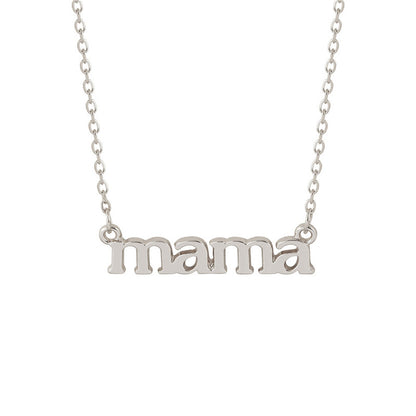 1 Piece Mama Simple Style Letter Moon Heart Shape Alloy Copper Plating Inlay Artificial Rhinestones Artificial Diamond Rose Gold Plated Gold Plated Silver Plated Pendant Necklace