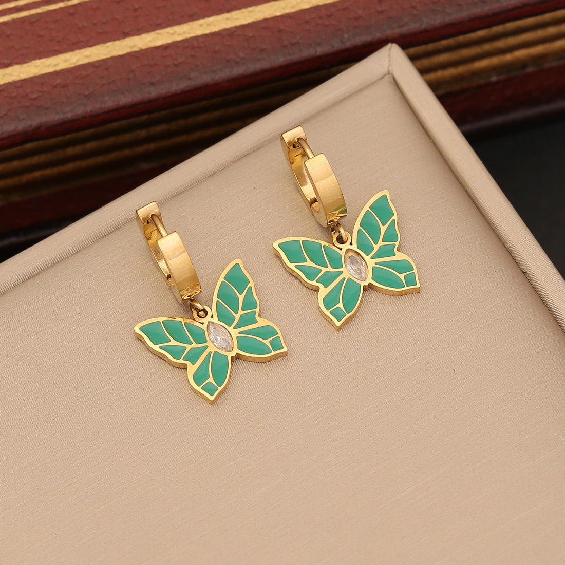 Wholesale Elegant Butterfly Stainless Steel Bracelets Earrings Necklace