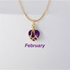 1 Piece Simple Style Heart Shape Titanium Steel Inlay Rhinestones Birthstone Pendant Necklace